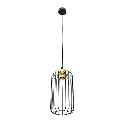 Sospensione Minimal Industrial Minerva 1 Luce Nera E Oro