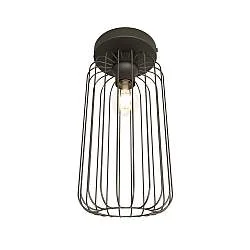 Plafonriera Minimal Industrial Vulcano 1 Luce Nera