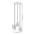 Sospensione 3 Luci Venere Con Base Tonda In Acciaio Nero E Cilindri LA0022-EB-3-NR2