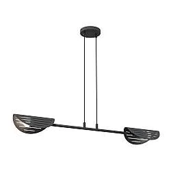 Lampadario Moderno 2 Luci Nuit A Bracci In Acciaio Nero