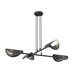 Lampadario Moderno 4 Luci Nuit A Bracci In Acciaio Nero