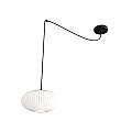 Sospensione 1 Luce Elios In Acciaio Nero Paralume Plissettato Bianco LA0030-EB-1-NR-BI
