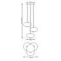 Lampadario 3 Luci Iris Base Tonda In Acciaio Nero Paralume Plissettato Fumè LA0031-EB-3-NR-GR2