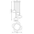 Lampadario 4 Luci Iris Base Tonda In Acciaio Nero Paralume Plissettato Fumè LA0031-EB-4-NR-GR2