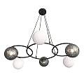 Lampadario Moderno Eolo Acciaio Nero 6 Luci E14 Ip20 LA0032-EB-6-NR