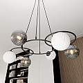 Lampadario Moderno Eolo Acciaio Nero 6 Luci E14 Ip20 LA0032-EB-6-NR
