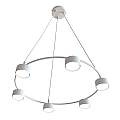 Lampadario Moderno 6 Luci Odin In Acciaio Bianco Ad Anello E Cilindri LA0034-EB-6-BI