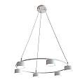 Lampadario Moderno 6 Luci Odin In Acciaio Bianco Ad Anello E Cilindri LA0034-EB-6-BI