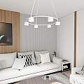 Lampadario Moderno 6 Luci Odin In Acciaio Bianco Ad Anello E Cilindri LA0034-EB-6-BI