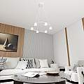 Lampadario Moderno 6 Luci Odin In Acciaio Bianco Ad Anello E Cilindri LA0034-EB-6-BI