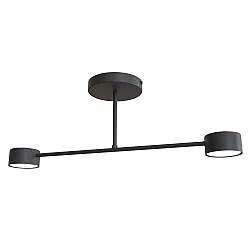 Plafoniera Moderna Thor 2 Luci Nera