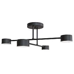 Plafoniera Moderna Thor 4 Luci Nera