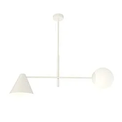 Plafoniera Moderna Industrial Njord 2 Luci Bianco