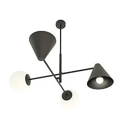 Plafoniera Moderna Industrial Njord 4 Luci Nero