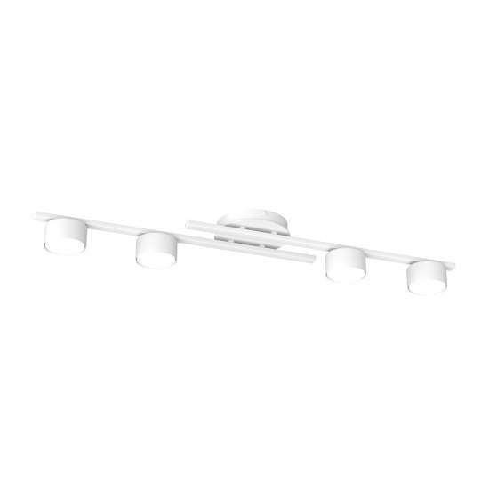 Plafoniera 4 Luci Freyr In Acciaio Bianco Diffusori Cilindrici LA0044-EB-PL4-BI