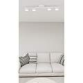 Plafoniera 4 Luci Freyr In Acciaio Bianco Diffusori Cilindrici LA0044-EB-PL4-BI