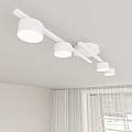 Plafoniera 4 Luci Freyr In Acciaio Bianco Diffusori Cilindrici LA0044-EB-PL4-BI