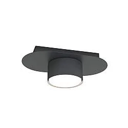 Lampada Da Soffitto 1 Luce Freya In Acciaio Nero Diffusore A Cilindro