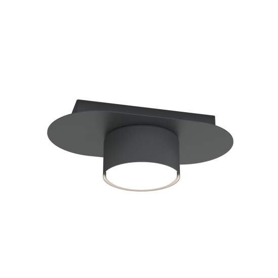 Lampada Da Soffitto 1 Luce Freya In Acciaio Nero Diffusore A Cilindro LA0045-EB-PL1-NR