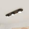 Plafoniera 3 Luci Freya In Acciaio Nero Diffusori A Cilindro LA0045-EB-PL3-NR