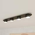 Plafoniera 4 Luci Freya In Acciaio Nero Diffusori A Cilindro LA0045-EB-PL4-NR