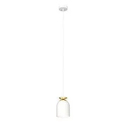Sospensione Contemporanea 1 Luce Mnemosyne In Acciaio Bianco E Oro