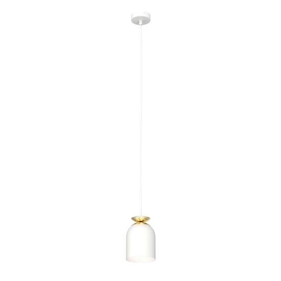 Sospensione Contemporanea 1 Luce Bastet In Acciaio Bianco E Oro LA0054-EB-1-BI