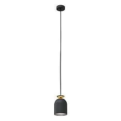 Sospensione Contemporanea 1 Luce Mnemosyne In Acciaio Nero E Oro