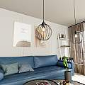 Sospensione Minimal Industrial Hathor 1 Luce Nera LA0056-EB-1-NR