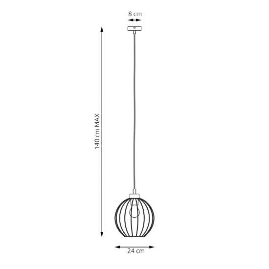 Sospensione Minimal Industrial Hathor 1 Luce Nera LA0056-EB-1-NR