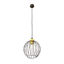 Sospensione Minimal Industrial Hathor 1 Luce Nera E Oro Sospensione Minimal Industrial Hathor 1 Luce Nera E Oro