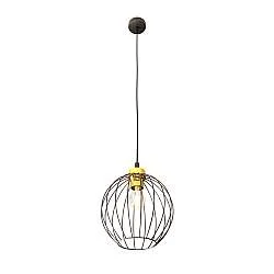Sospensione Minimal Industrial Euryphaessa 1 Luce Nera E Oro