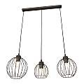 Sospensione Minimal Industrial Hathor 3 Luci Lineari Nera LA0056-EB-3-NR
