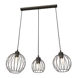 Sospensione Minimal Industrial Hathor 3 Luci Lineari Nera Sospensione Minimal Industrial Hathor 3 Luci Lineari Nera