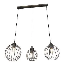 Sospensione Minimal Industrial Hathor 3 Luci Lineari Nera