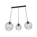 Sospensione Minimal Industrial Hathor 3 Luci Lineari Nera LA0056-EB-3-NR