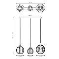 Sospensione Minimal Industrial Hathor 3 Luci Lineari Nera LA0056-EB-3-NR