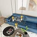 Sospensione Minimal Industrial Hathor 3 Luci Tonda Nera E Oro LA0056-EB-3-NR-OR2