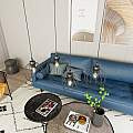 Sospensione Minimal Industrial Hathor 4 Luci Lineari Nera LA0056-EB-4-NR