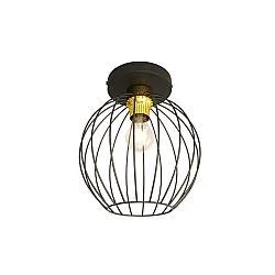 Plafoniera Minimal Industrial Geb 1 Luce Nera E Oro