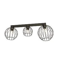 Plafoniera Minimal Industrial Geb 3 Luci Lineari Nera