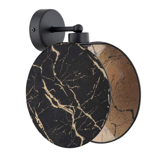 Applique 1 Luce Moderna Nut In Acciaio Effetto Marmo Nero LA0058-EB-1-NR-OR2