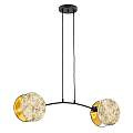 Lampada A Sospensione 2 Luci Moderna Nut In Acciaio Effetto Marmo Bianco LA0058-EB-2-OR