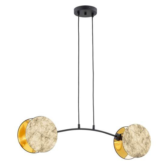 Lampada A Sospensione 2 Luci Moderna Nut In Acciaio Effetto Marmo Bianco LA0058-EB-2-OR