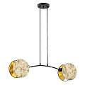 Lampada A Sospensione 2 Luci Moderna Nut In Acciaio Effetto Marmo Bianco LA0058-EB-2-OR