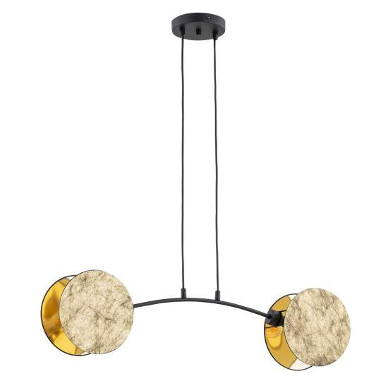 Lampada A Sospensione 2 Luci Moderna Nut In Acciaio Effetto Marmo Bianco LA0058-EB-2-OR