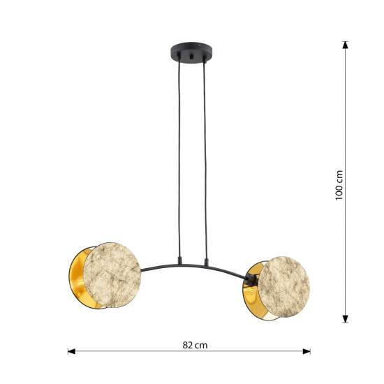 Lampada A Sospensione 2 Luci Moderna Nut In Acciaio Effetto Marmo Bianco LA0058-EB-2-OR