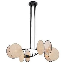Lampada A Sospensione 4 Luci Moderna Orion In Acciaio Effetto Naturale
