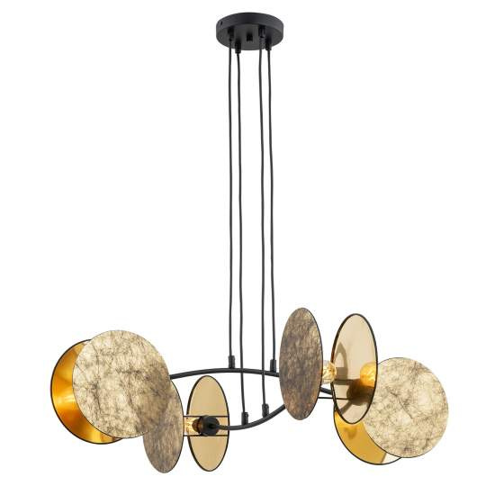 Lampada A Sospensione 4 Luci Moderna Nut In Acciaio Effetto Marmo Bianco LA0058-EB-4-OR