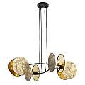 Lampada A Sospensione 4 Luci Moderna Nut In Acciaio Effetto Marmo Bianco LA0058-EB-4-OR
